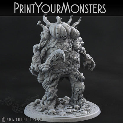 Smiling Killer Pumpkin Miniature | Menacing Grin of Halloween Havoc - Plague Miniatures