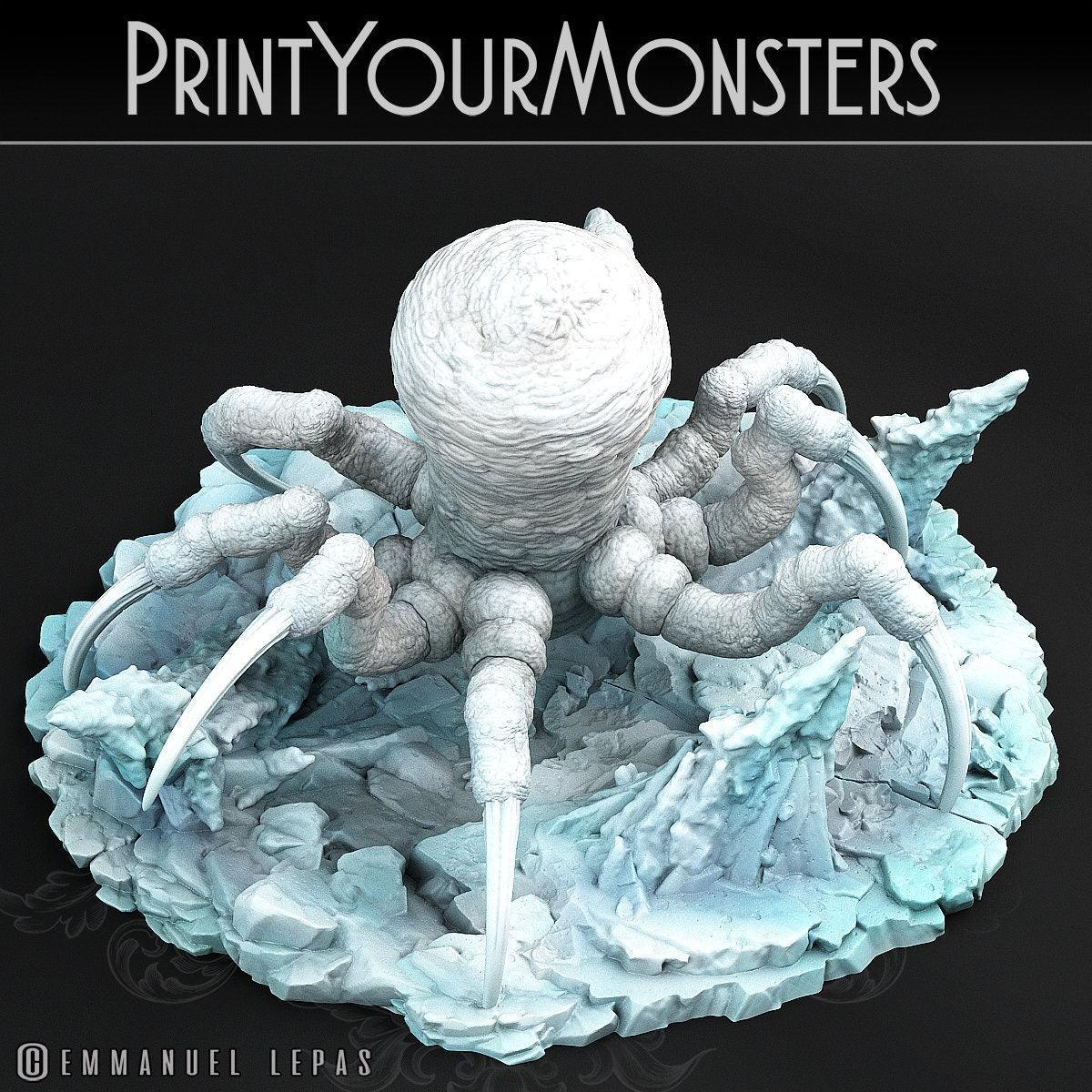 Snowdevil Spider Miniature Adult Faerun Miniatures | Tabletop gaming | DnD Miniature | Dungeons and Dragons, DnD 5e monster miniature - Plague Miniatures