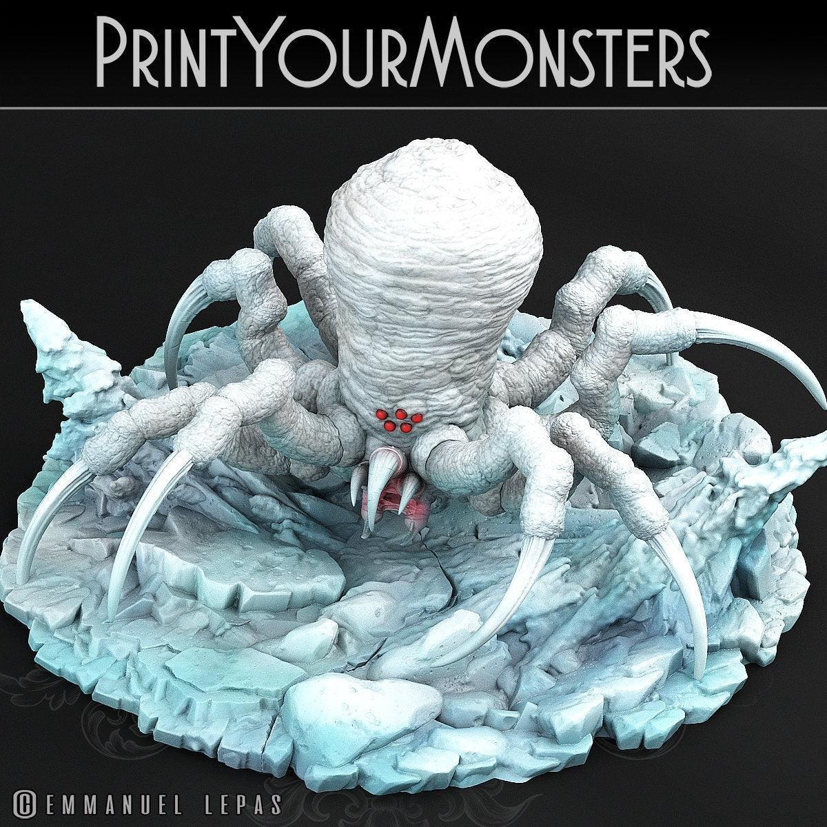 Snowdevil Spider Miniature Adult Faerun Miniatures | Tabletop gaming | DnD Miniature | Dungeons and Dragons, DnD 5e monster miniature - Plague Miniatures