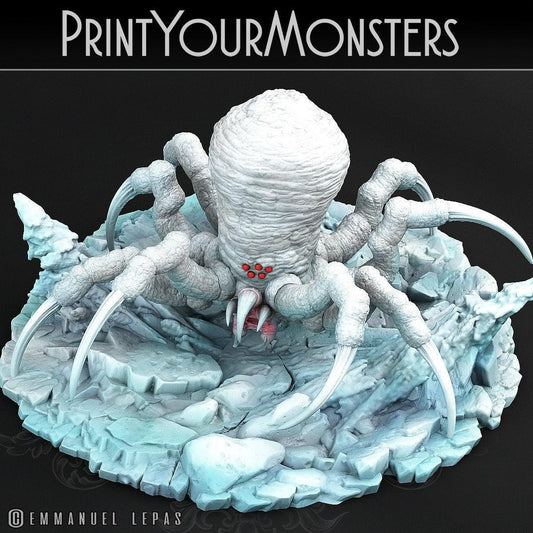 Snowdevil Spider Miniature Adult Faerun Miniatures | Tabletop gaming | DnD Miniature | Dungeons and Dragons, DnD 5e monster miniature - Plague Miniatures