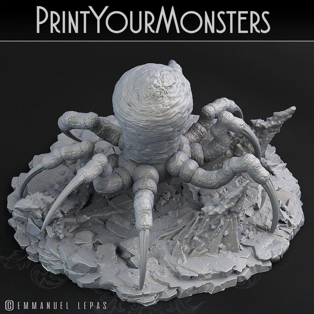 Snowdevil Spider Miniature Adult Faerun Miniatures | Tabletop gaming | DnD Miniature | Dungeons and Dragons, DnD 5e monster miniature - Plague Miniatures