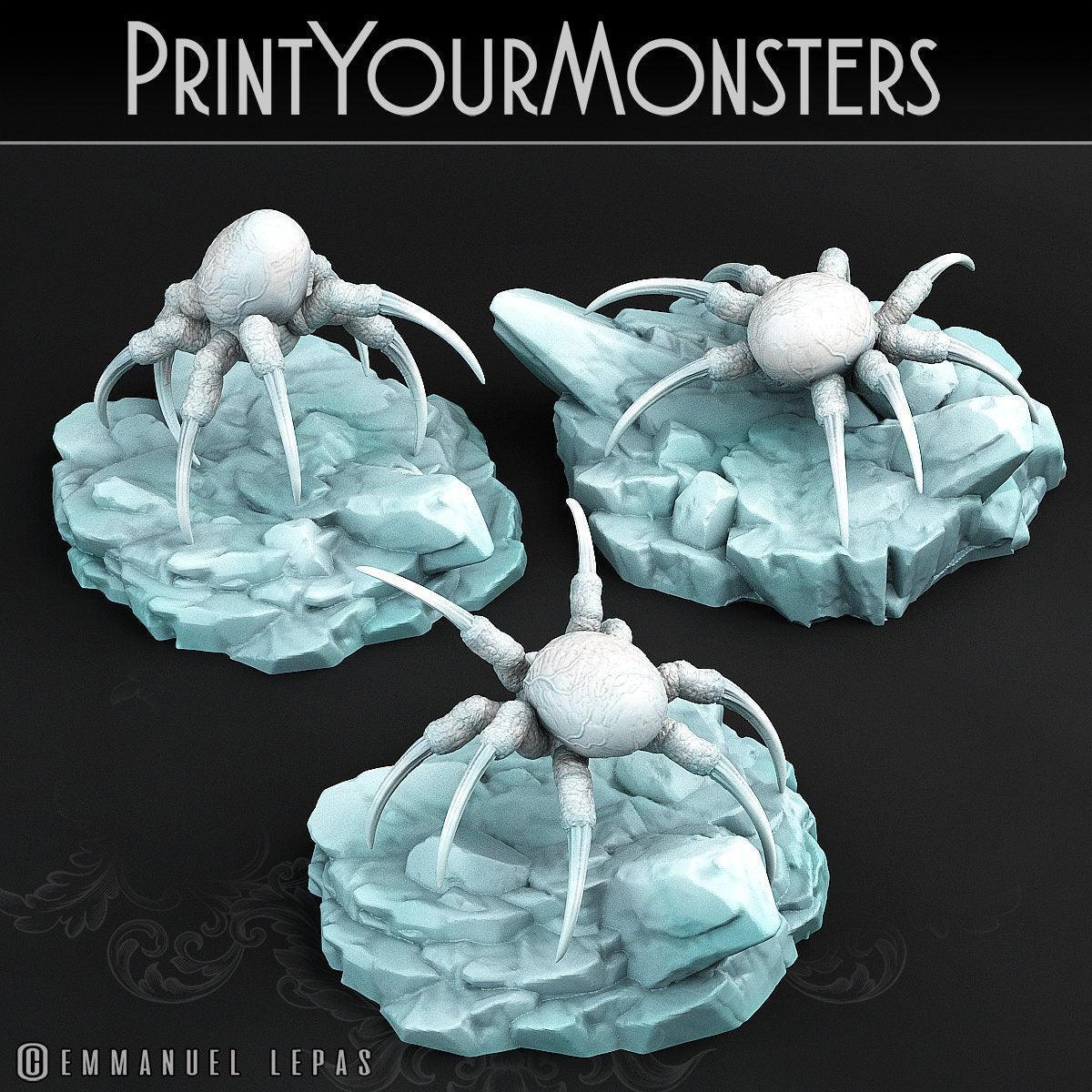 Snowdevil Spider Miniature Juvenile faerun monster | Print Your Monsters | Tabletop gaming | DnD Miniature Dungeons and Dragons DnD 5e - Plague Miniatures
