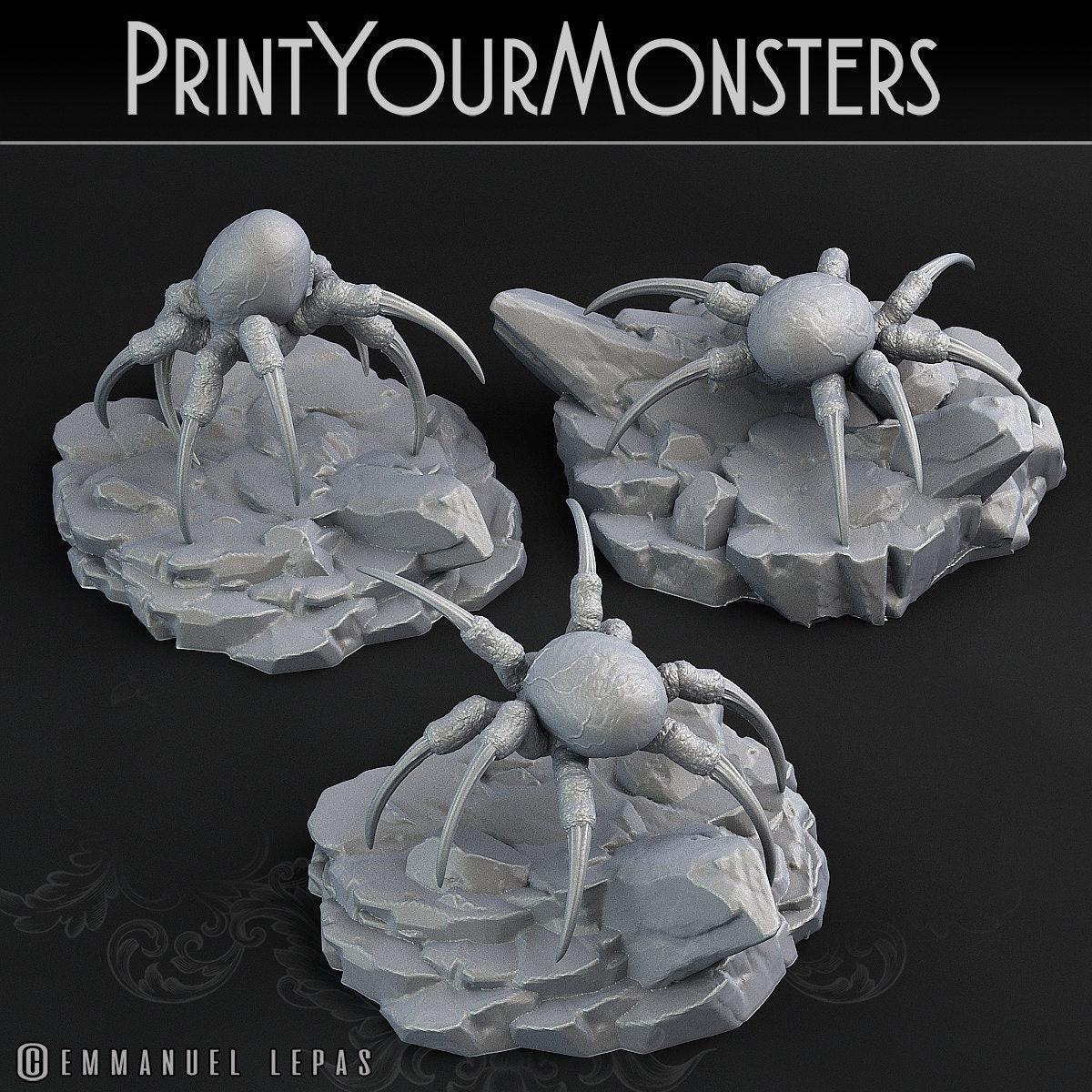 Snowdevil Spider Miniature Juvenile faerun monster | Print Your Monsters | Tabletop gaming | DnD Miniature Dungeons and Dragons DnD 5e - Plague Miniatures