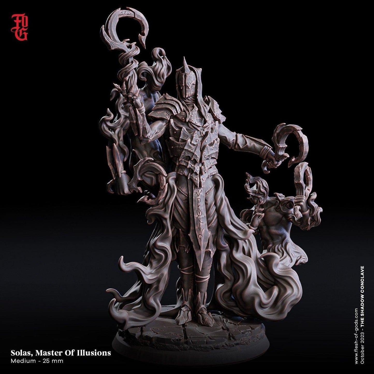 Solas, Master of Illusion Miniature | DnD Sorcerer Miniature for Mystical Adventures, humanoid neutral | 32mm Scale - Plague Miniatures shop for DnD Miniatures