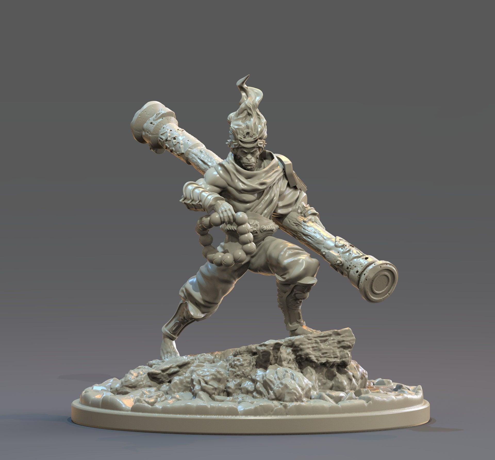Son Goku Miniature | Mythic Japanese Monkey King Figurine for DnD | 32mm Scale - Plague Miniatures