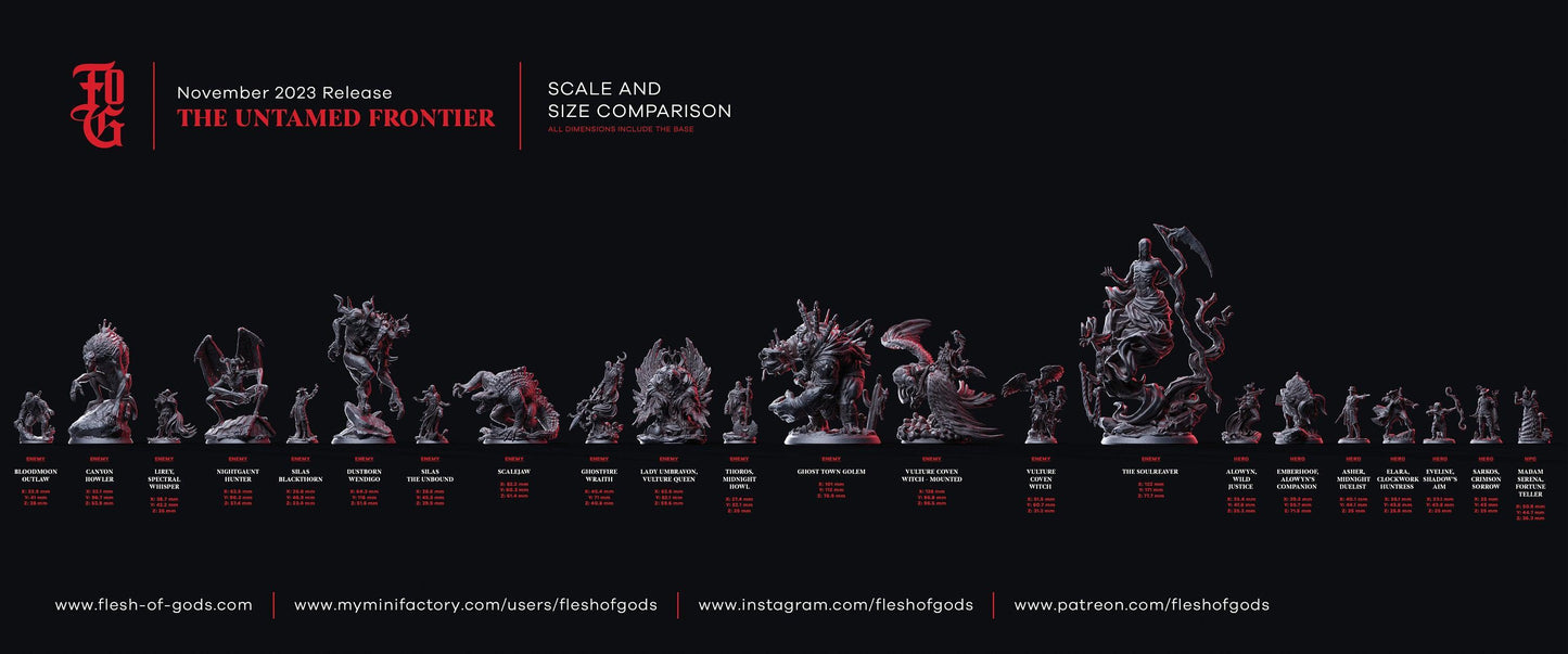 Soulreaver Miniature | Huge Undead Monstrosity for Your Wild West Adventures | 75mm Base - Plague Miniatures