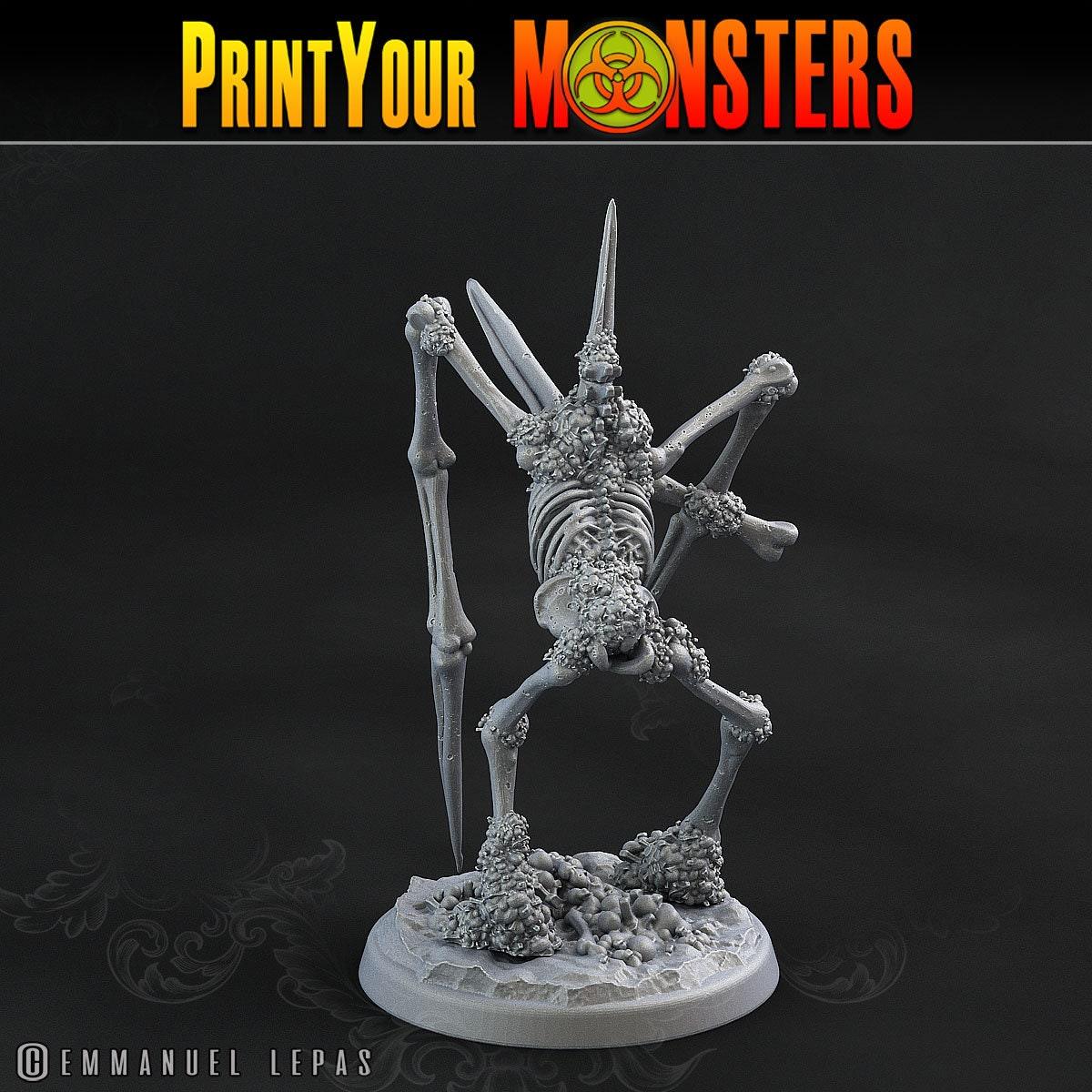 Spike Head Skeleton Miniature for D&D | Tabletop Gaming Figurines - Plague Miniatures