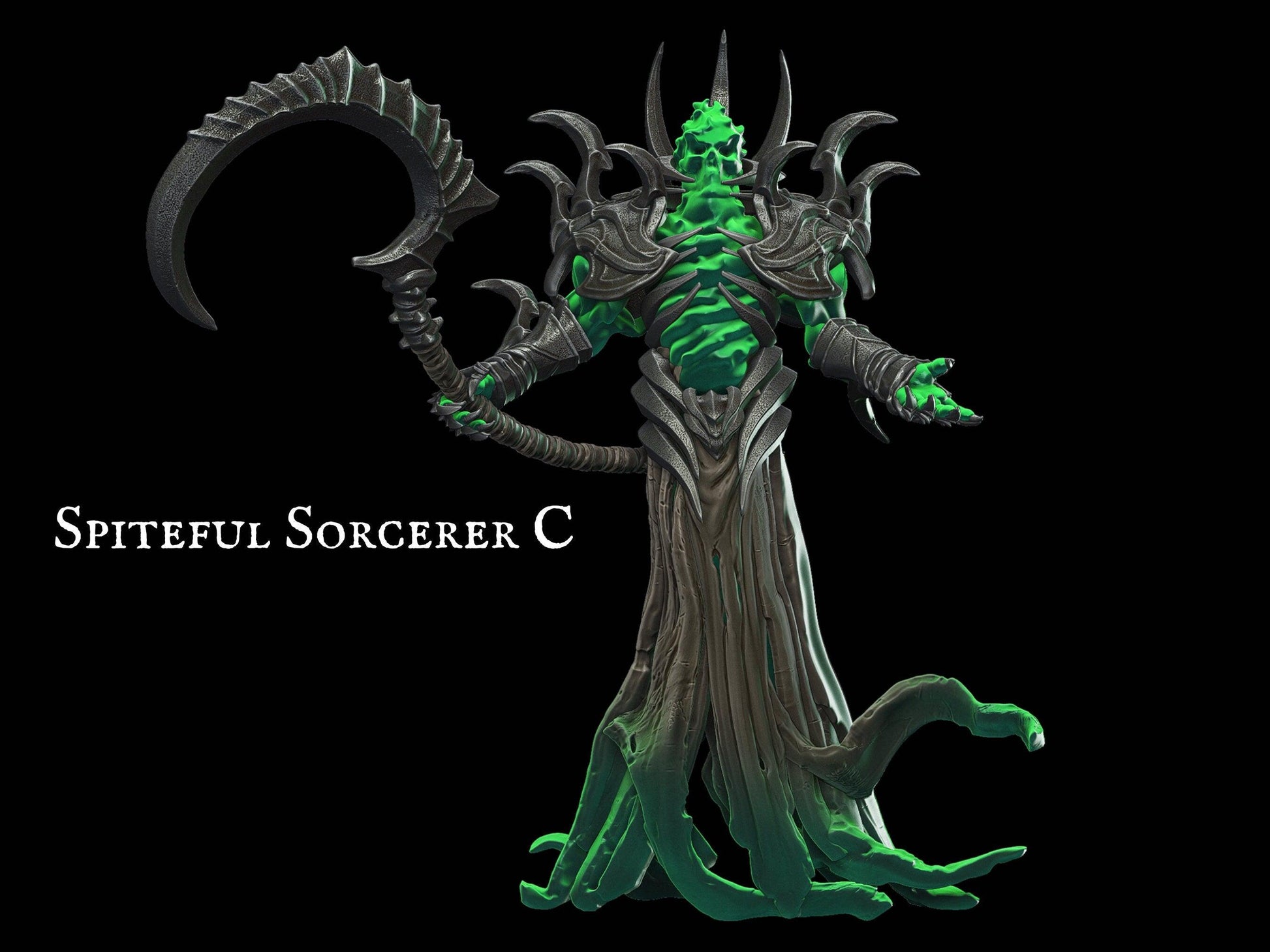 Spiteful Sorcerer Miniature 28mm scale Tabletop gaming DnD Miniature Dungeons and Dragons, dnd 5e dungeon master gift - Plague Miniatures shop for DnD Miniatures