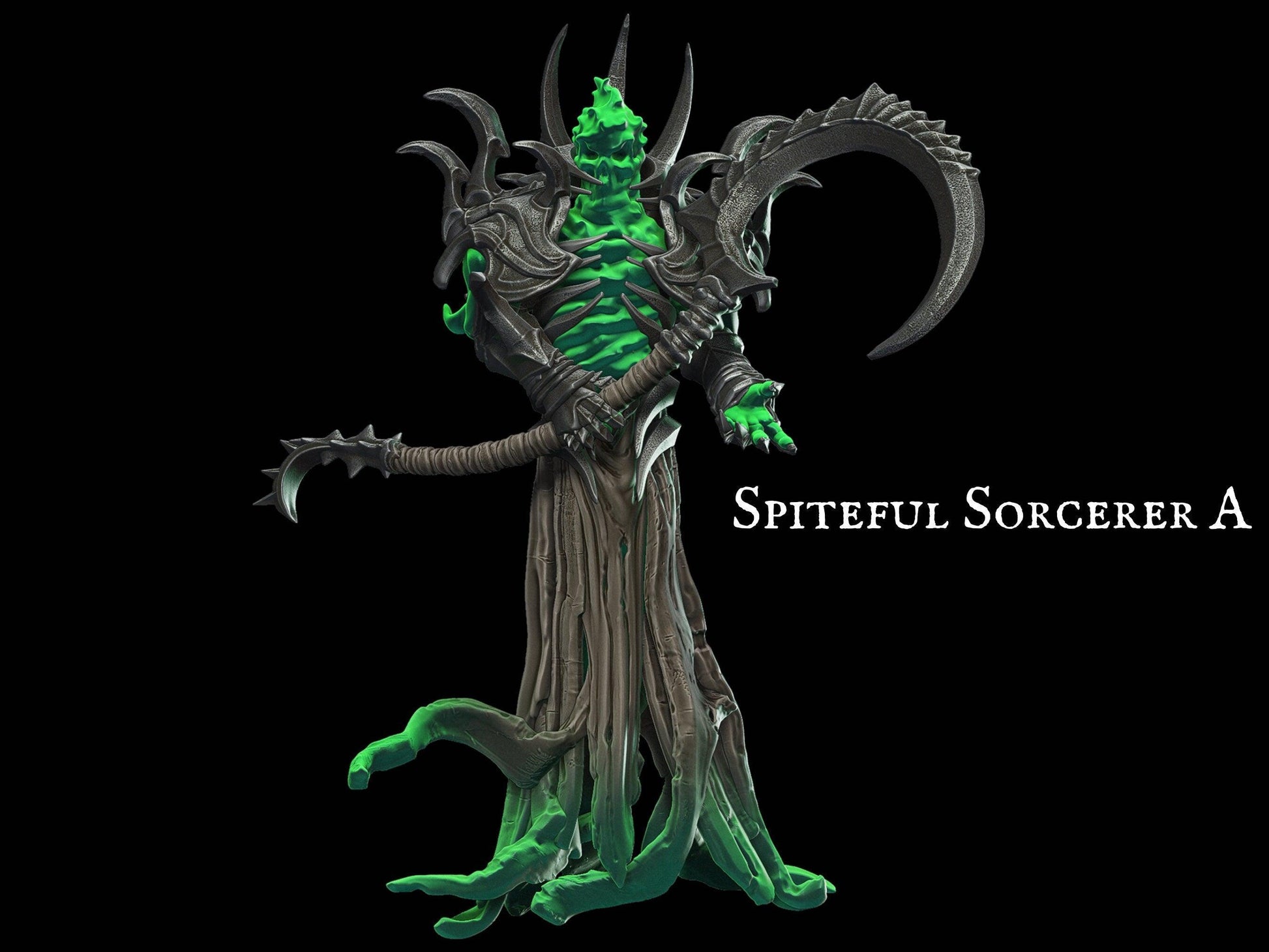 Spiteful Sorcerer Miniature 28mm scale Tabletop gaming DnD Miniature Dungeons and Dragons, dnd 5e dungeon master gift - Plague Miniatures