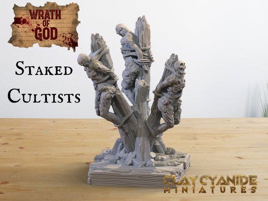 Staked Cultist Miniature | Clay Cyanide | Wrath of God | Tabletop Gaming | DnD Miniature | Dungeons and Dragons,, DnD terrain - Plague Miniatures shop for DnD Miniatures