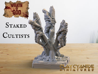 Staked Cultist Miniature | Ritual Sacrifice Sculptures | 32mm Scale - Plague Miniatures
