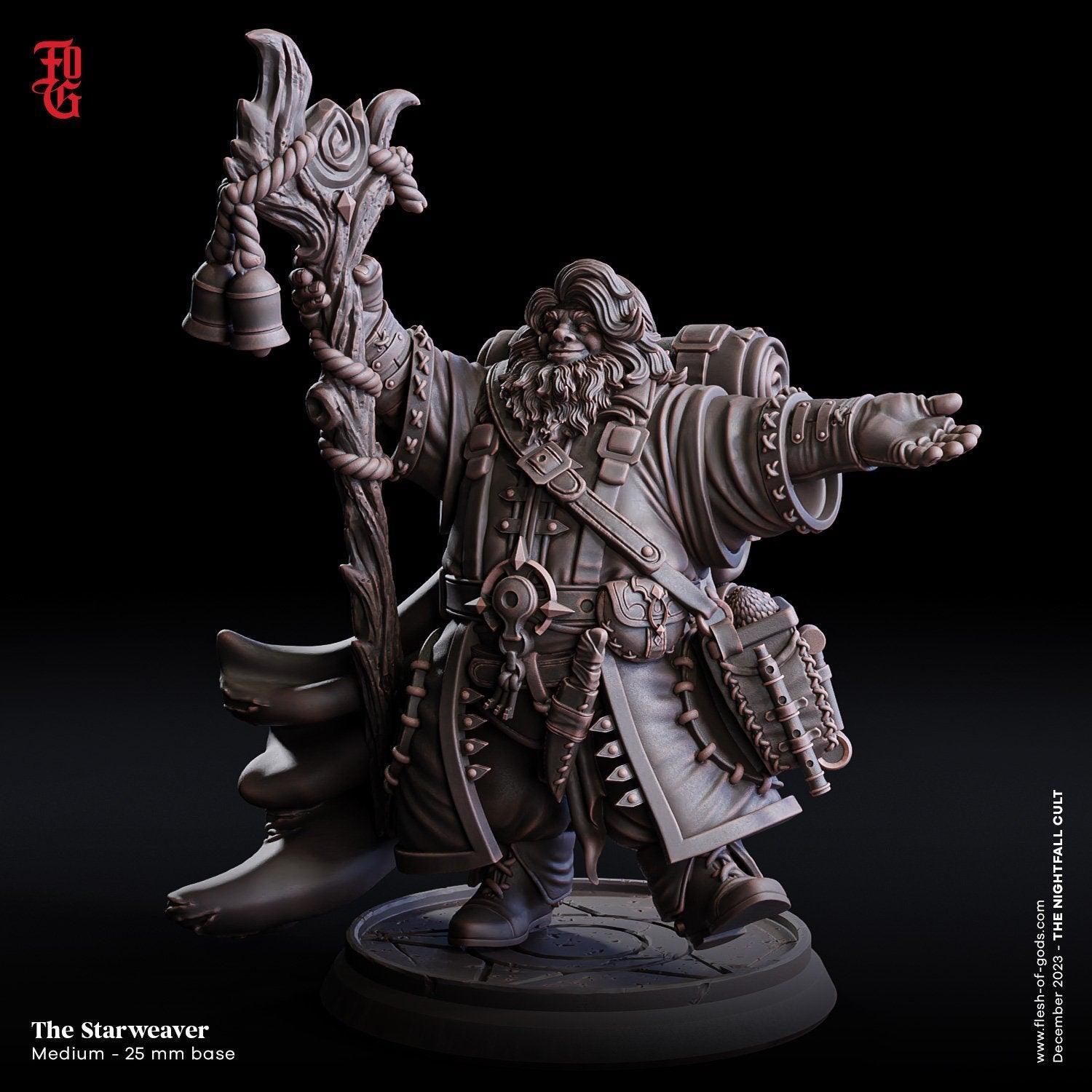 Starweaver NPC Miniature | DnD 5e Spellcaster Dwarf | 32mm Scale or 75mm Scale - Plague Miniatures