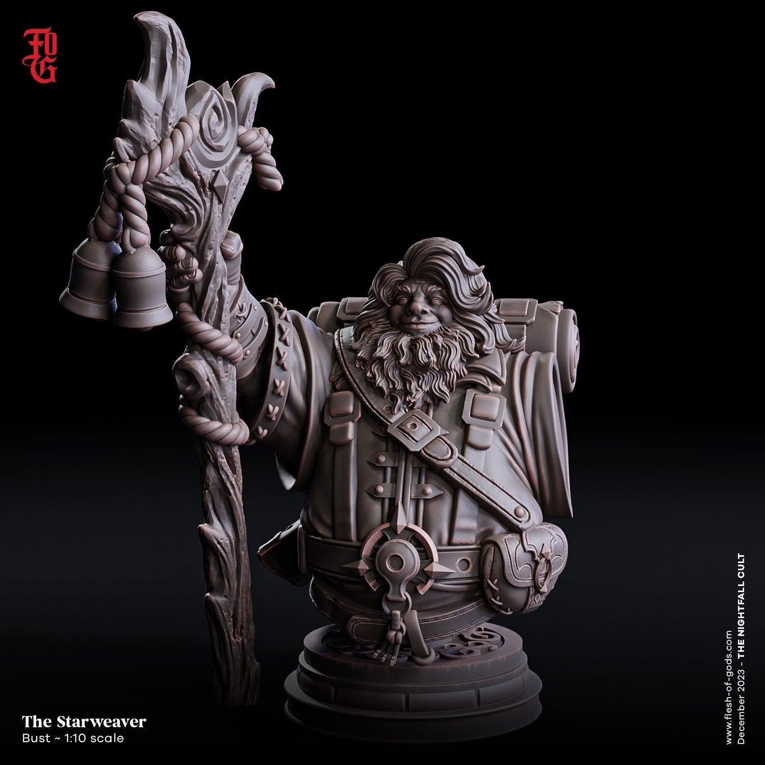 Starweaver NPC Miniature | DnD 5e Spellcaster Dwarf | 32mm Scale or 75mm Scale - Plague Miniatures