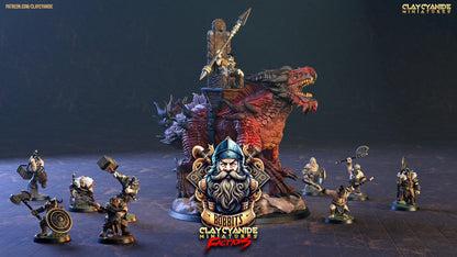 Sticko DnD Miniature: Valiant Dwarf Warrior from The Bobbits Guild 32mm Scale - Plague Miniatures shop for DnD Miniatures