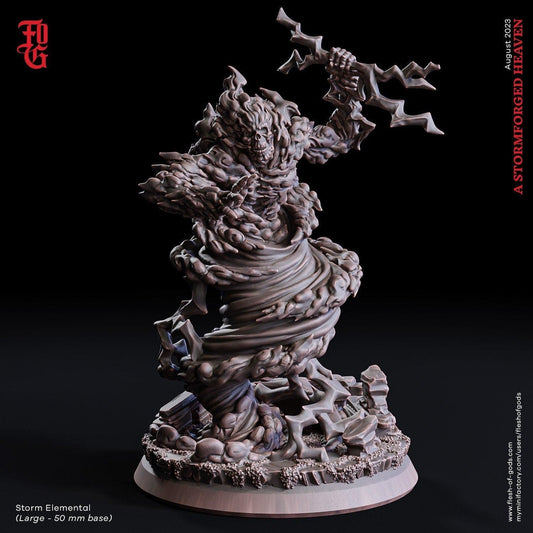 Storm Elemental Miniature | Whirling Wind Spirit for DnD Adventures | 50mm Base - Plague Miniatures