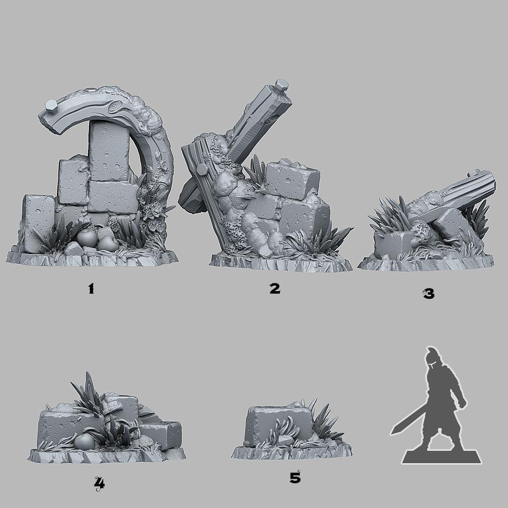 Summer Ruin Miniature Set | Wargaming Terrain - Plague Miniatures