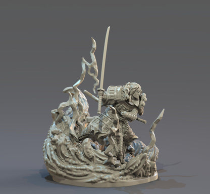 Susanoo Miniature | Valiant Japanese Storm God Figurine for Tabletop Gaming | 32mm Scale - Plague Miniatures