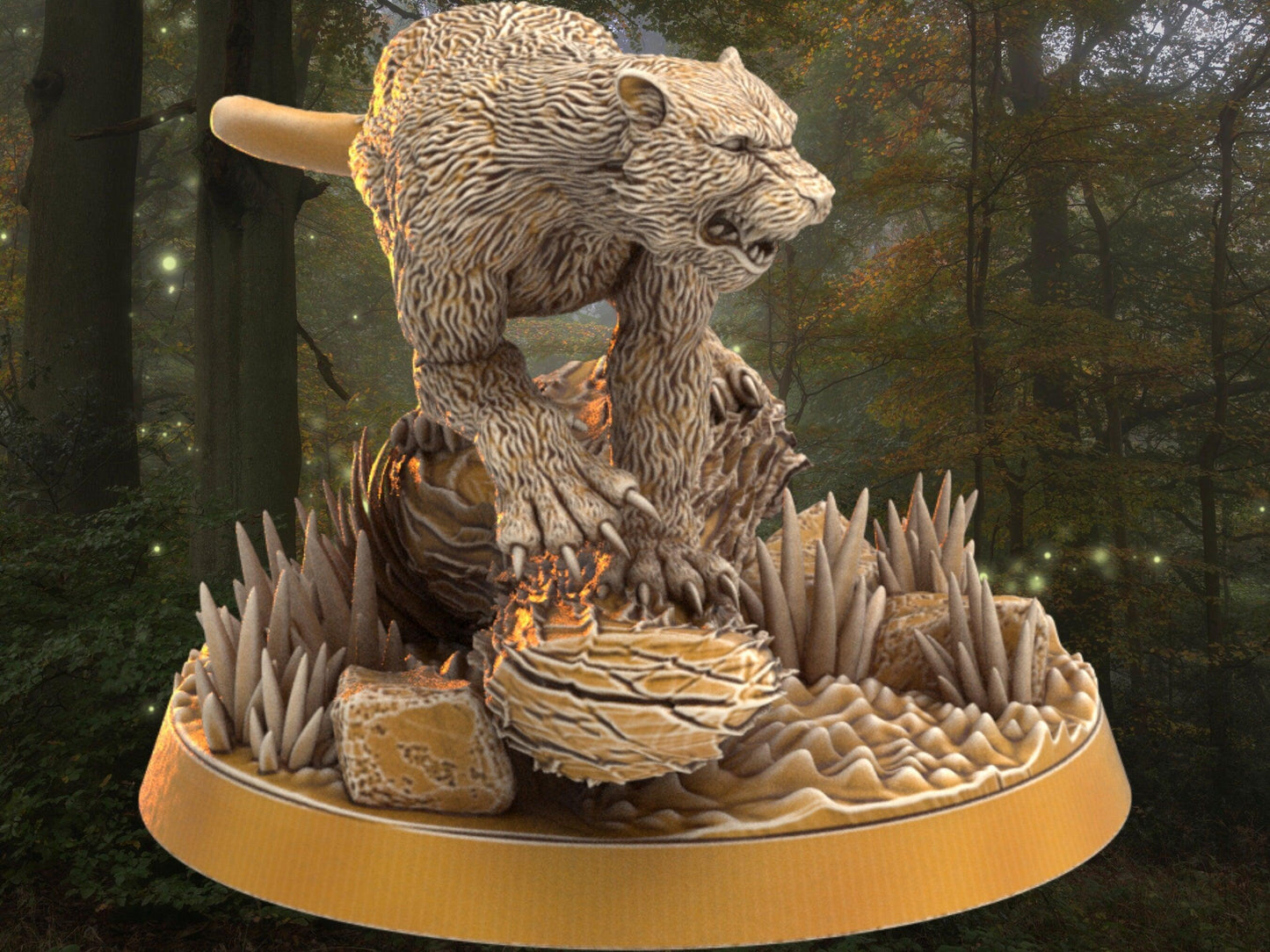 Sylvan Tiger Miniature | Dragon's Forge | 32mm DnD 5e | Tabletop Gaming DnD Miniature | Dungeons and Dragon tiger miniature - Plague Miniatures