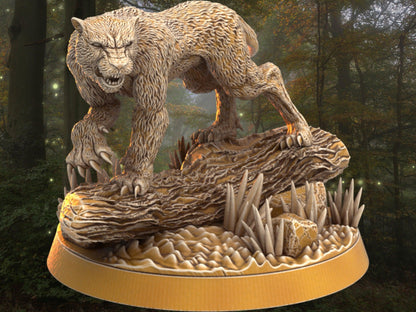 Sylvan Tiger Miniature | Dragon's Forge | 32mm DnD 5e | Tabletop Gaming DnD Miniature | Dungeons and Dragon tiger miniature - Plague Miniatures