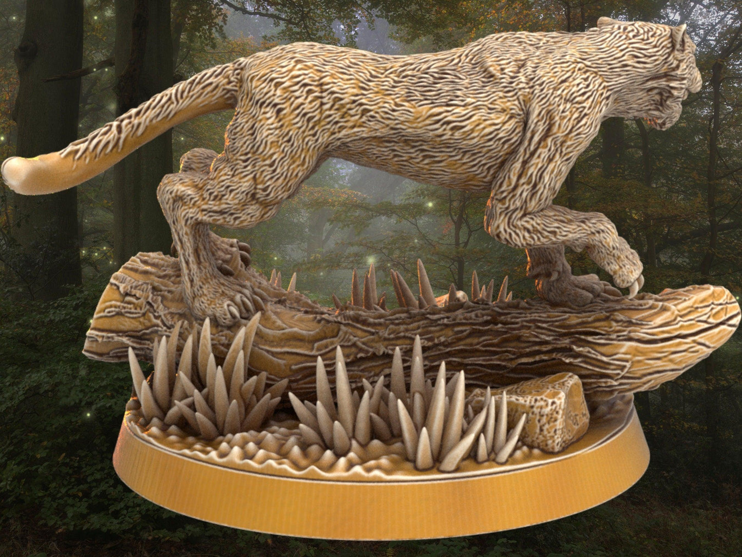 Sylvan Tiger Miniature | Dragon's Forge | 32mm DnD 5e | Tabletop Gaming DnD Miniature | Dungeons and Dragon tiger miniature - Plague Miniatures