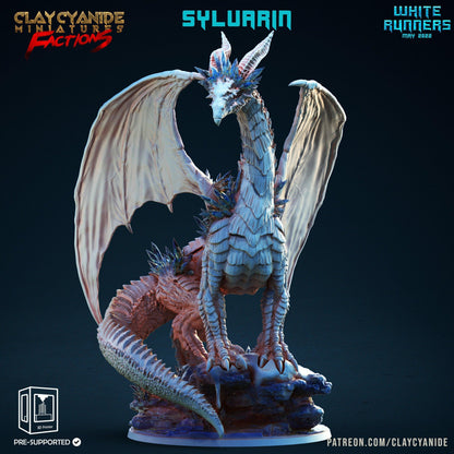 Sylvarin, Ice Dragon Miniature | Lord of the Legion of Dreadful Blight | 32mm Scale - Plague Miniatures