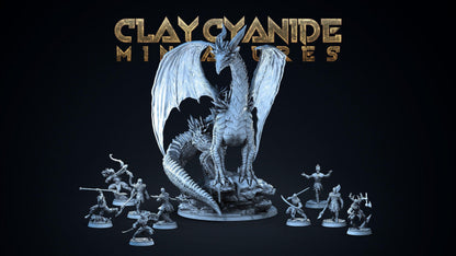 Sylvarin, Ice Dragon Miniature | Lord of the Legion of Dreadful Blight | 32mm Scale - Plague Miniatures