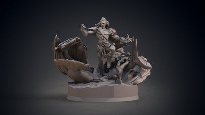 Tangaroa Miniature | Water Warrior for DnD Adventures | 32mm Scale - Plague Miniatures