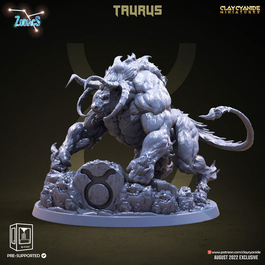 Taurus Miniature | Clay Cyanide | Zodiac miniature | Tabletop Gaming | DnD Miniature | Dungeons and Dragons | zodiac gifts Taurus decor - Plague Miniatures shop for DnD Miniatures