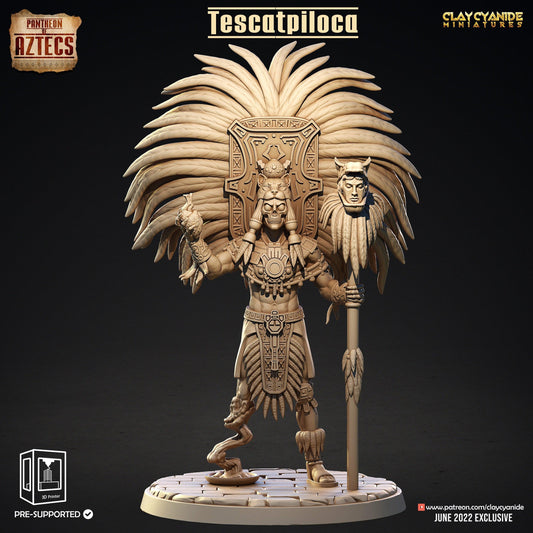 Tescatpiloca Miniature Aztec Deity miniature | Clay Cyanide | Pantheon of Aztecs | DnD Miniature | Dungeons and Dragons, DnD 5e Aztec theme - Plague Miniatures shop for DnD Miniatures