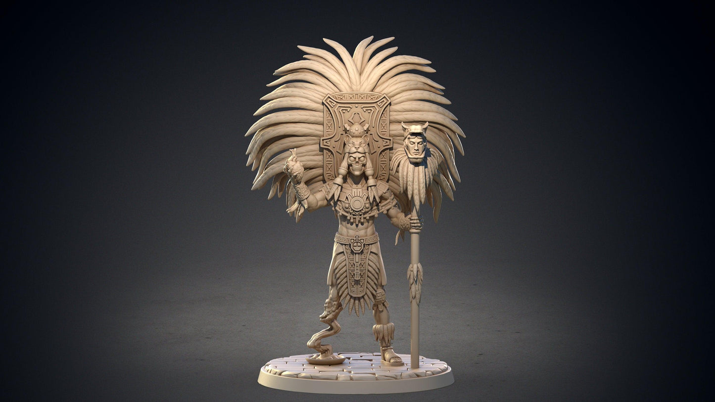 Tescatlipoca Aztec Deity Miniature | Mayan Themed Campaign | 32mm Scale - Plague Miniatures