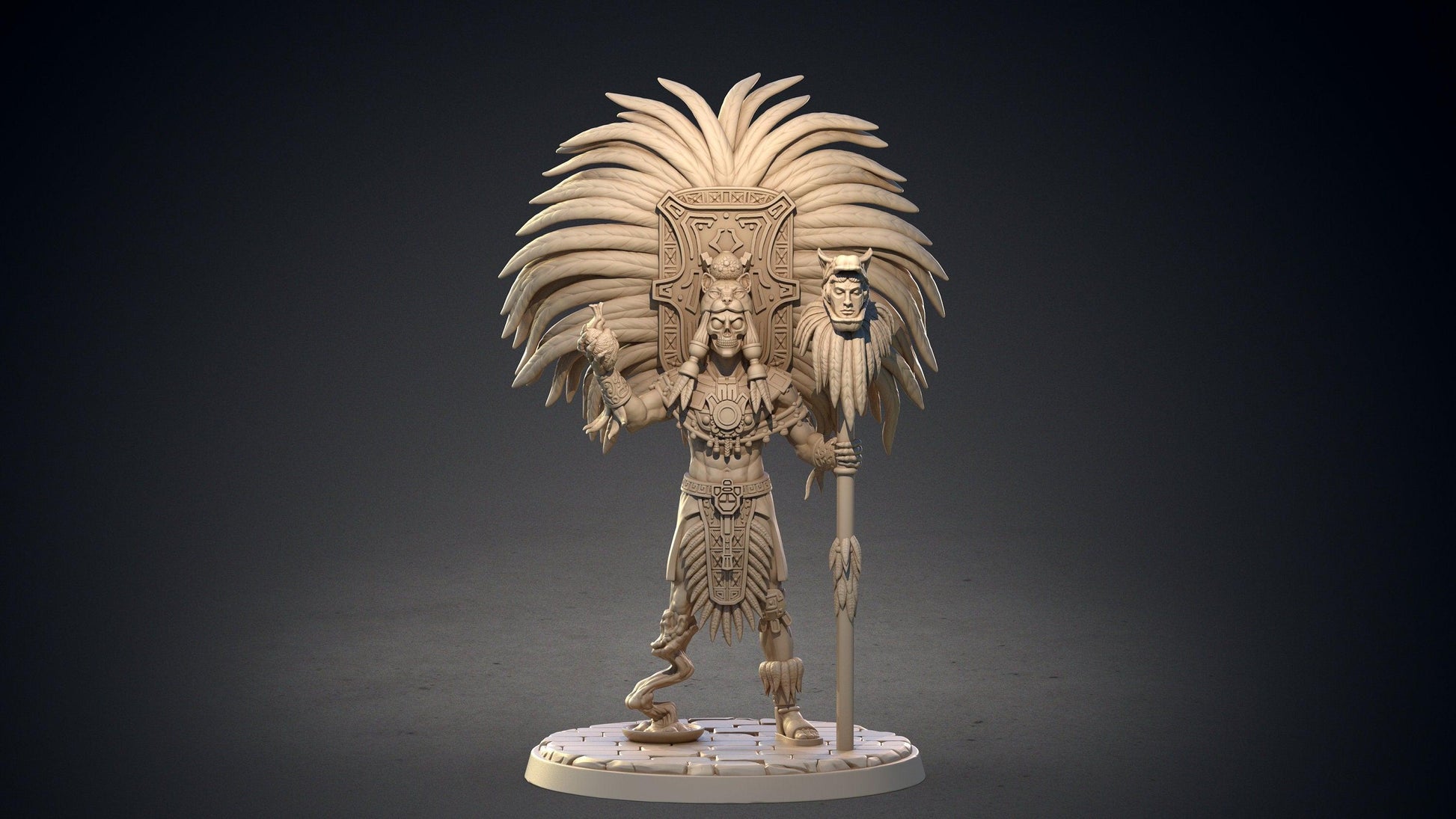 Tescatlipoca Aztec Deity Miniature | Mayan Themed Campaign | 32mm Scale - Plague Miniatures