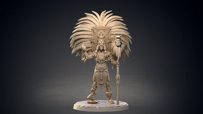 Tescatlipoca Aztec Deity Miniature | Mayan Themed Campaign | 32mm Scale - Plague Miniatures