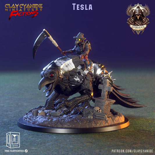 Tesla Kenku Boss Miniature for DnD 5e | Dungeons and Dragons Birdfolk Display Piece | 32mm Scale - Plague Miniatures