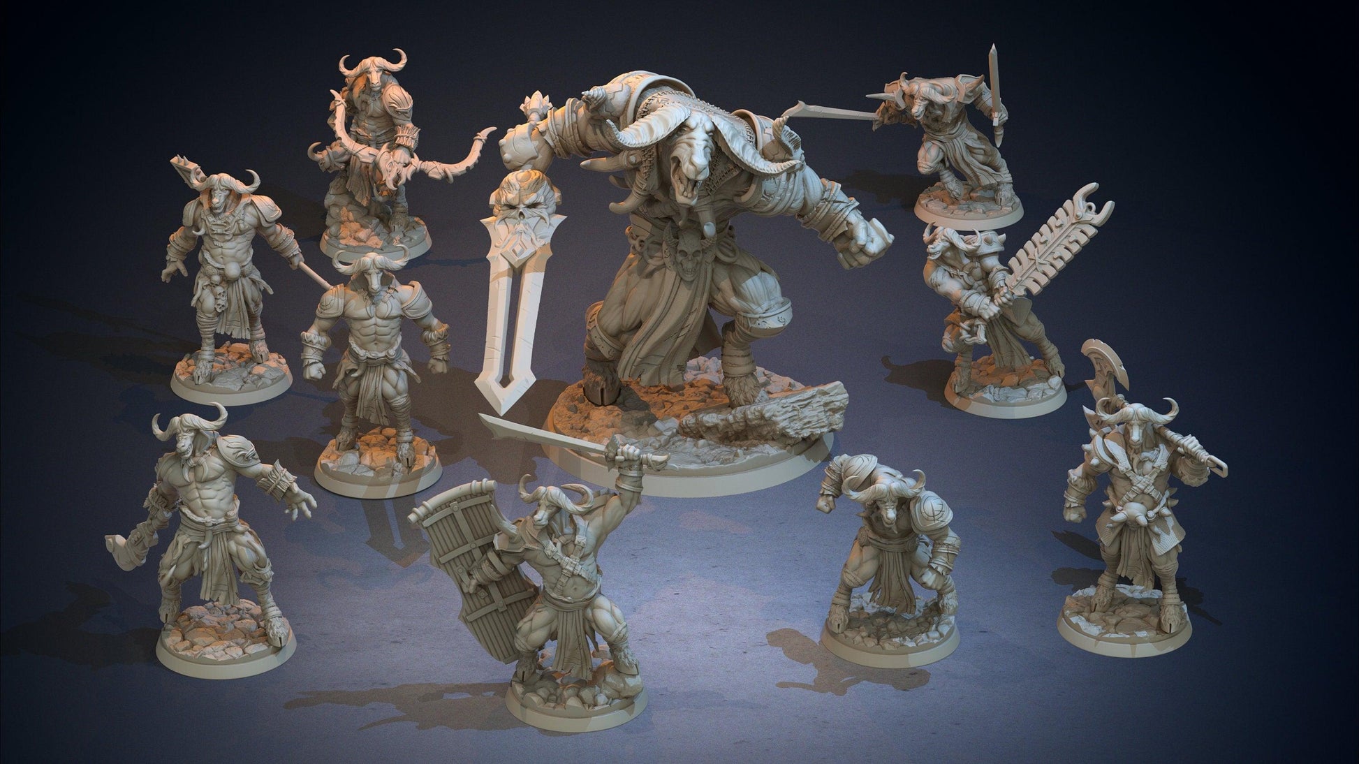 Minotaur miniature Bovine-kin Cowborn Minotaur Army | Tabletop Gaming | DnD Miniature | Dungeons and Dragons 5e - Plague Miniatures shop for DnD Miniatures