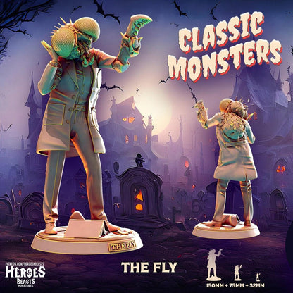 The Fly Miniature Bust Miniature Resin Display Piece | Classic Monsters | DnD Miniature | Dungeons and Dragons, DnD 5e Feature Film Theatre - Plague Miniatures
