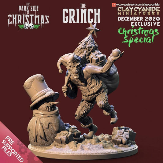 The Grinch Christmas Miniature | Mischievous Mini for a Holiday Home-brew | 32mm Scale - Plague Miniatures
