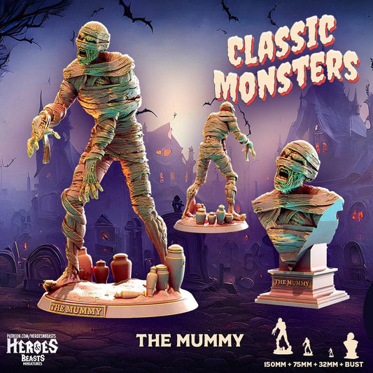 The Mummy Miniature Bust Miniature Resin Display | Classic Monsters | DnD Miniature | Dungeons and DragonsDnD 5e Feature Film Theatre - Plague Miniatures