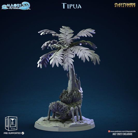 Tipua Coconut Tree Miniature | Tranquil Aquatic Terrain for DnD | 32mm Scale - Plague Miniatures