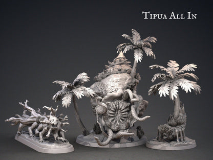 Tipua Coconut Tree Miniature | Tranquil Aquatic Terrain for DnD | 32mm Scale - Plague Miniatures