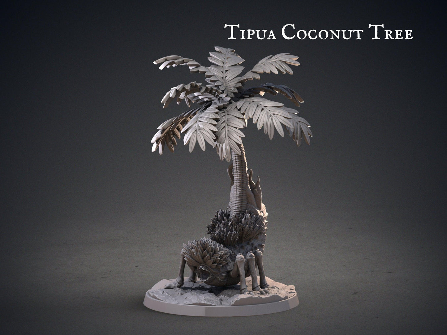 Tipua Coconut Tree Miniature | Tranquil Aquatic Terrain for DnD | 32mm Scale - Plague Miniatures