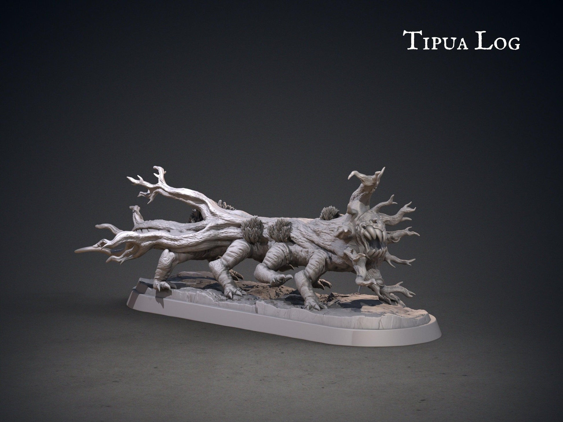 Tipua DnD Terrain Miniature Set | Coconut Tree, Log Monster, Giant Shell Monster | 32mm Scale - Plague Miniatures