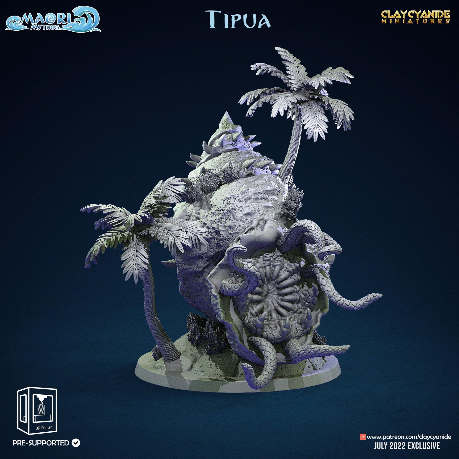 Tipua Shell Monster Miniature | Coastal Guardian for DnD Adventures | 32mm Scale - Plague Miniatures