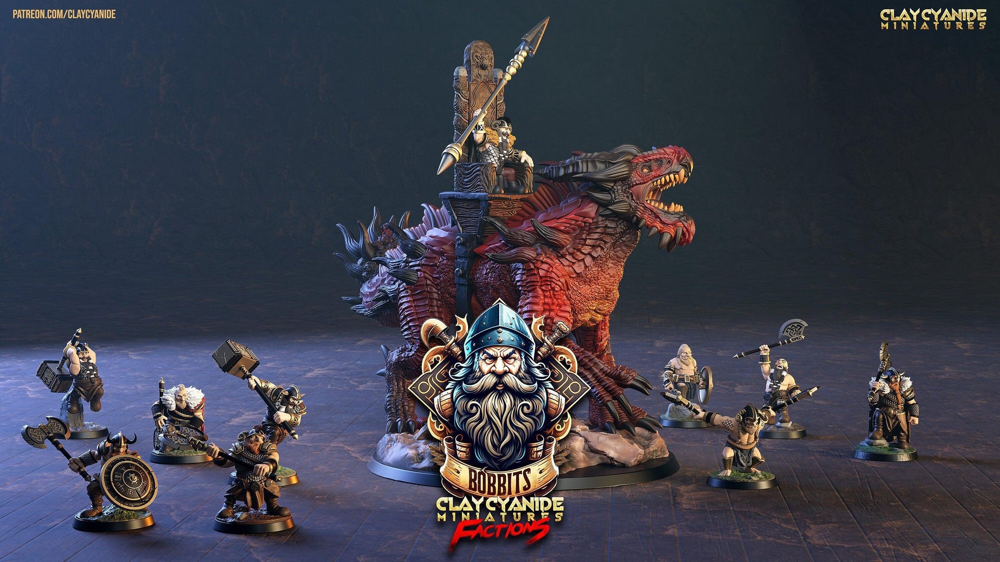 Titiko Dwarf Boss Miniature | Valiant Dwarf King from The Bobbits Guild for DnD | 32mm Scale - Plague Miniatures