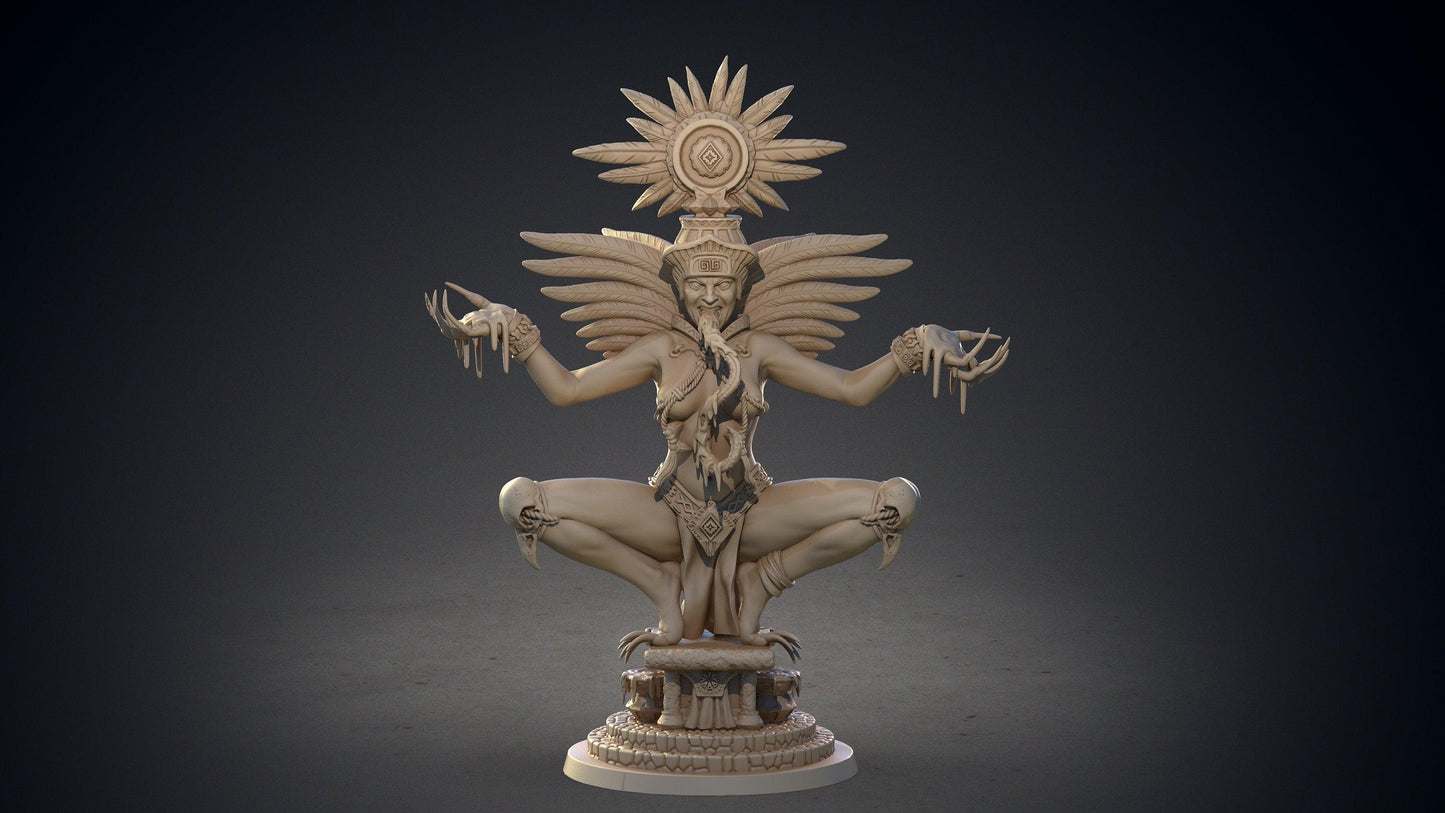 Tlaltecuhtli Aztec Deity Miniature | Primordial Power for DnD | 32mm Scale - Plague Miniatures
