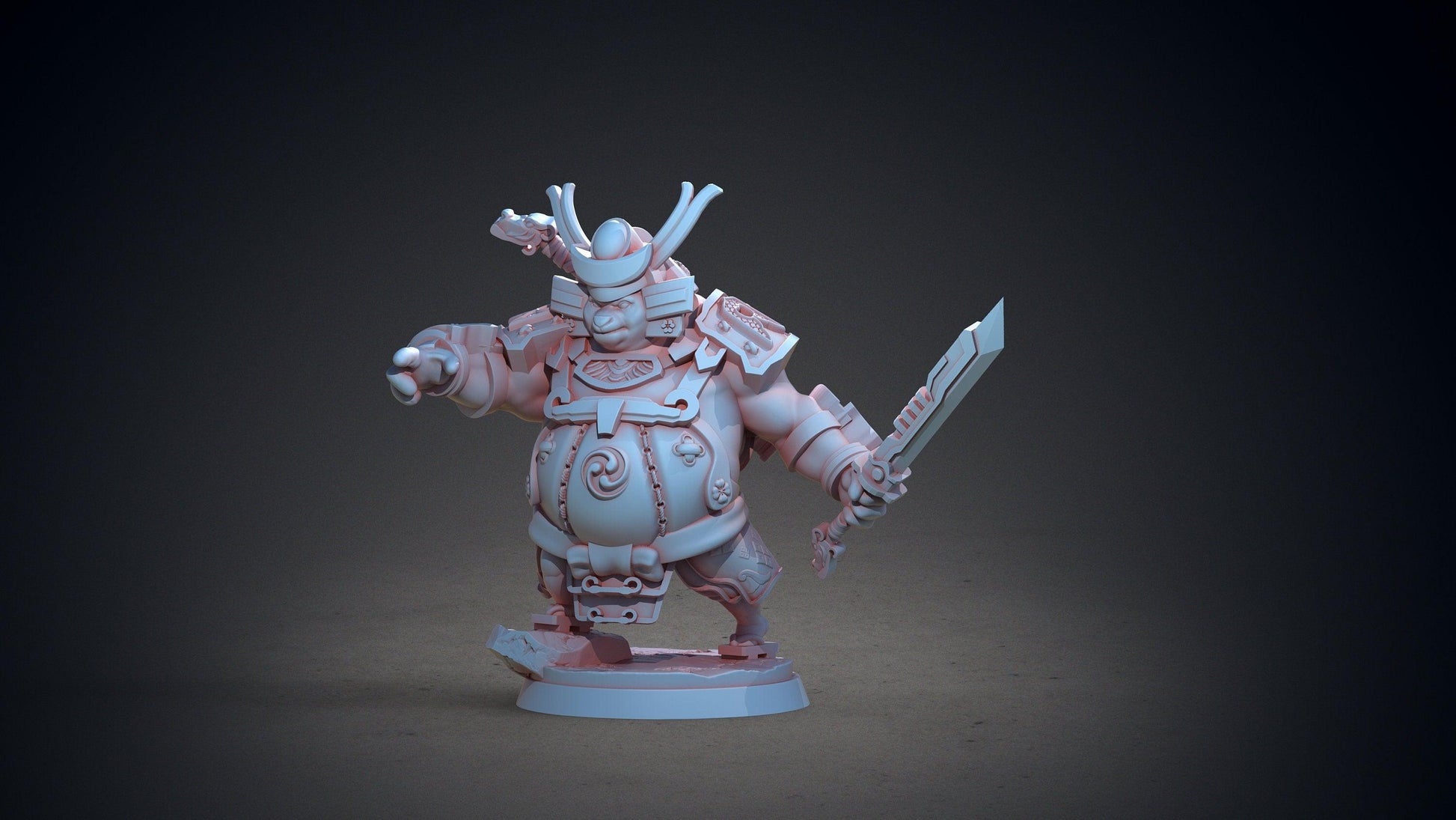 To-To Pandaren Miniature | Pandafolk Warrior for Tabletop RPGs | 32mm Scale - Plague Miniatures