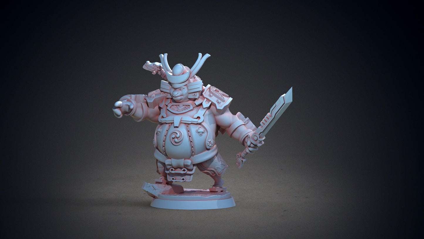 To-To Pandaren Miniature | Pandafolk Warrior for Tabletop RPGs | 32mm Scale - Plague Miniatures