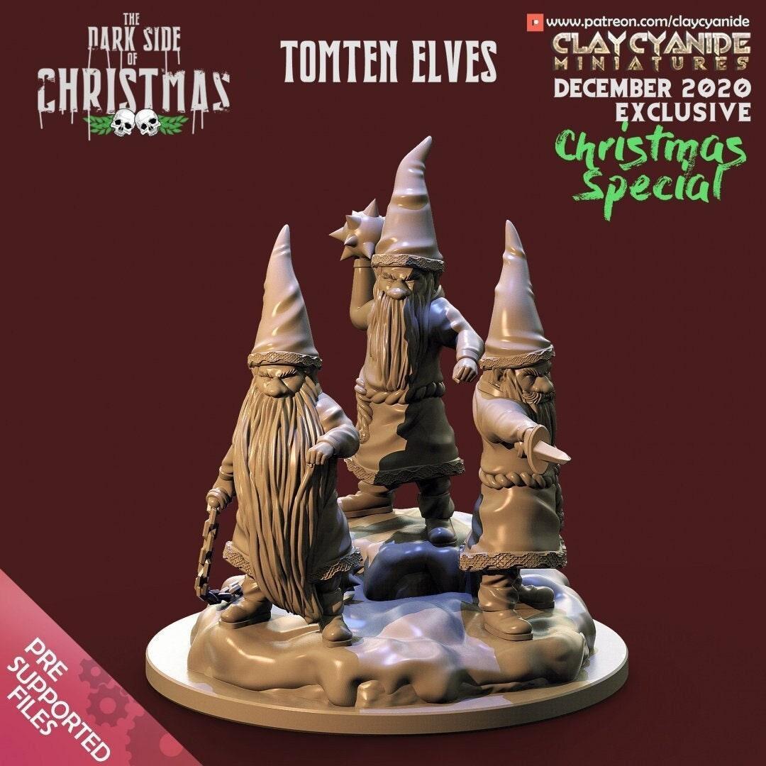 Tomten Elves Christmas Miniature | Festive and Creepy Figures for DnD | 32mm Scale - Plague Miniatures