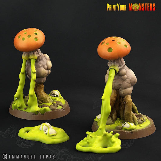 Toxic Mushroom Monster Miniatures Set | Duo of Hazardous Fungal Beasts - Plague Miniatures