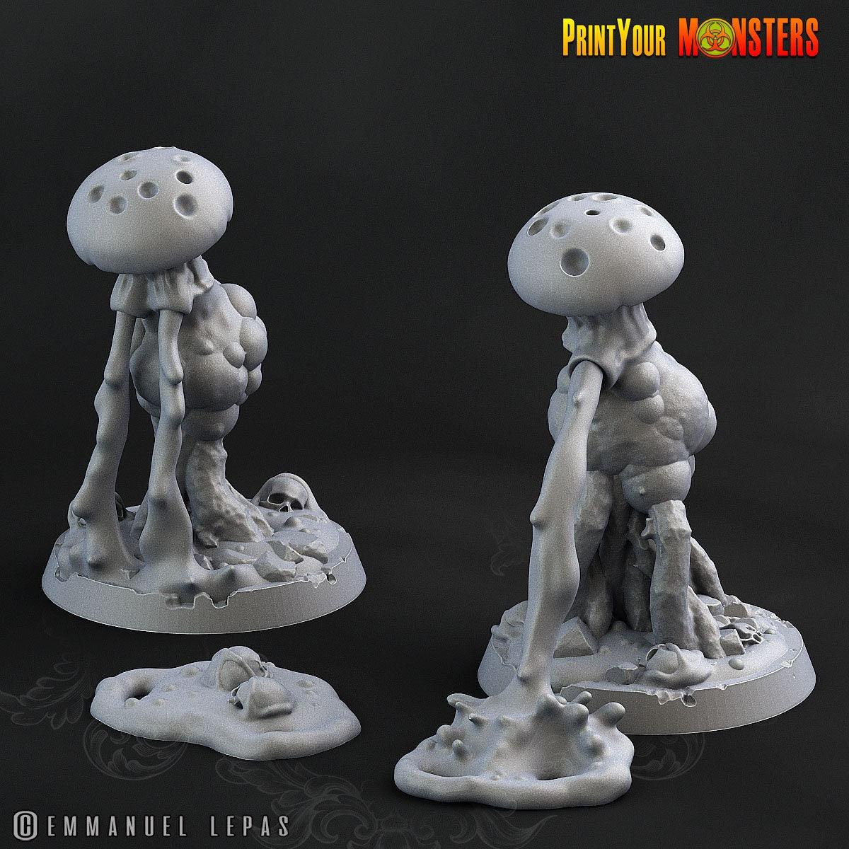 Toxic Mushroom Monster Miniatures Set | Duo of Hazardous Fungal Beasts - Plague Miniatures