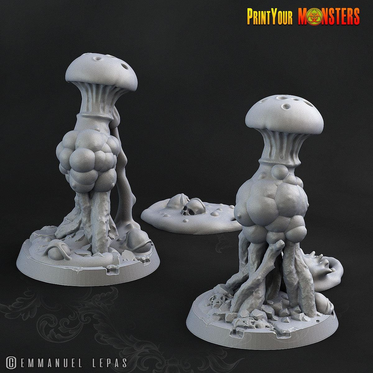 Toxic Mushroom Monster Miniatures Set | Duo of Hazardous Fungal Beasts - Plague Miniatures